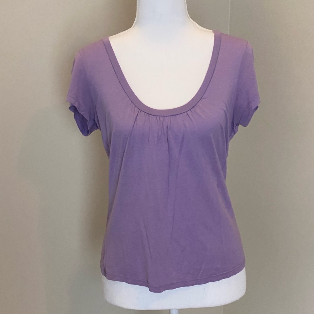 Lavender Scoop Neck Short Sleeve Tee